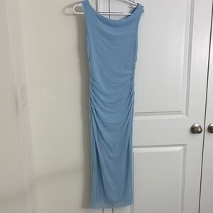 Elegant Blue Sleeveless Dress
